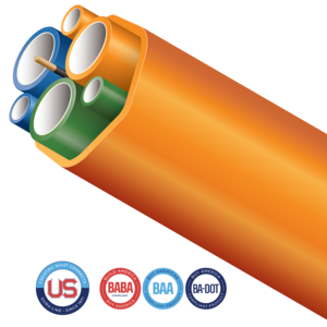 FuturePath configuration consisting of two or more different sizes of conduit and/or MicroDucts. A perfect choice for customers who need to run micro cables and larger standard fiber cables at the same time, or would like to plan for future possibilities. 