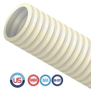 Riser rated fire retardant corrugated duct are designed to protect existing cables and facilitate future cable installation or replacement. When tested to UL2024/UL910 (CSA FT-4), Dura-Line's Corrugated Riser is a low-smoke producing and fire resistant as defined by the American "National Fire Protection Association" when rating cables as suitable for use in ducts, riser spaces. 