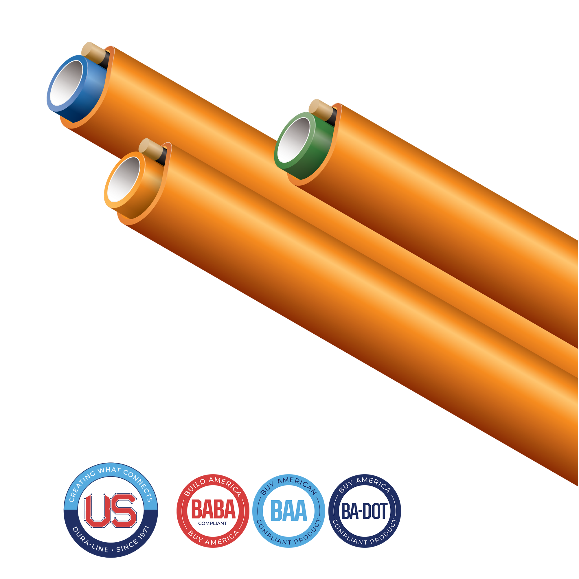 Perfect for Drops in FTTH applications, MicroDucts with a location wire for easy identification in the ground. 